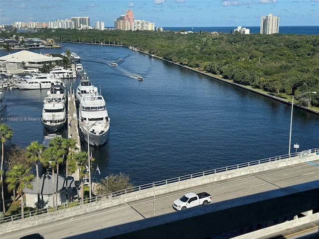 view of water feature