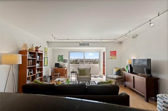 living room featuring light hardwood / wood-style flooring