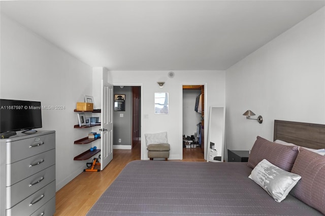 bedroom featuring light hardwood / wood-style flooring