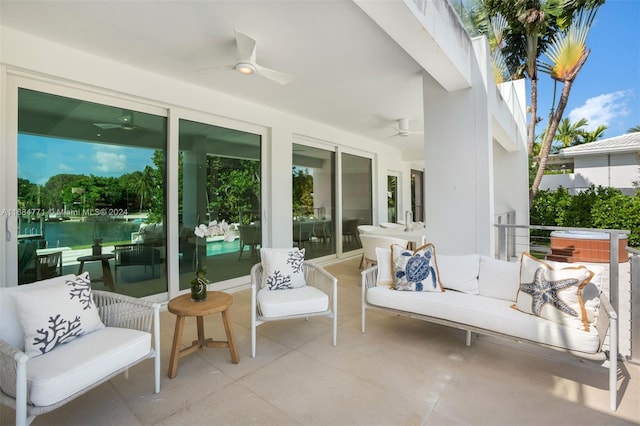 view of patio / terrace with ceiling fan