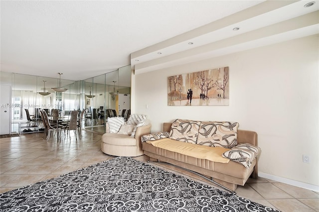 view of tiled living room