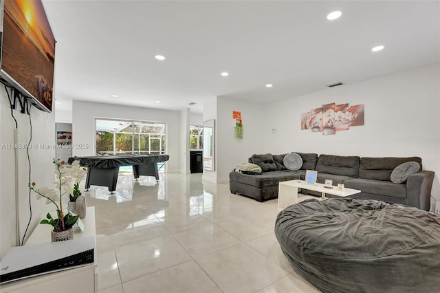 view of tiled living room