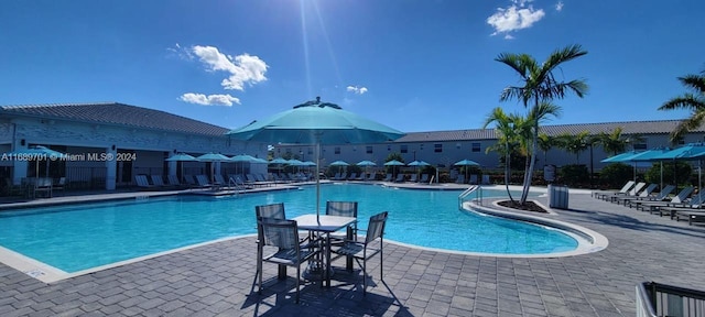 view of pool with a patio