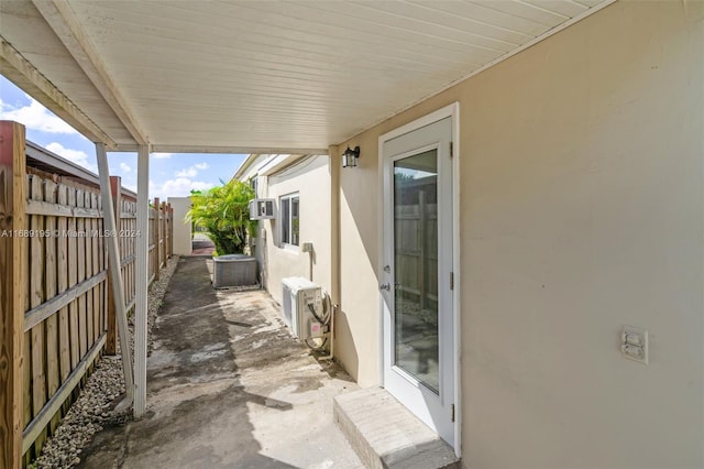 view of patio / terrace featuring ac unit and central AC