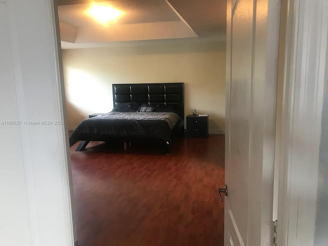 bedroom featuring dark wood-type flooring