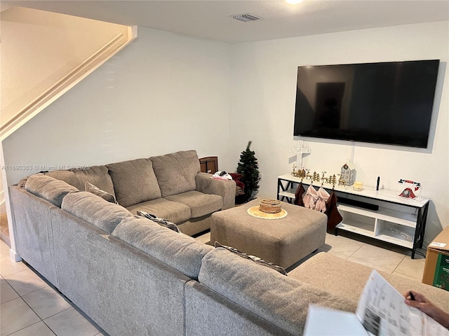 view of tiled living room