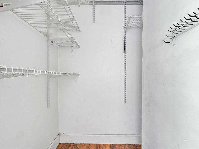 spacious closet with hardwood / wood-style floors