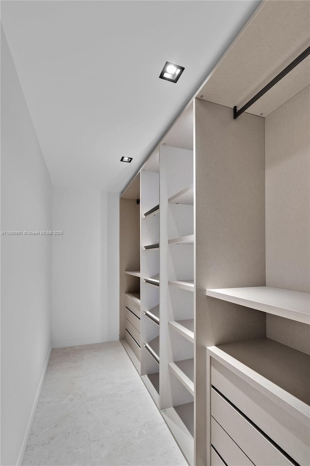 view of walk in closet