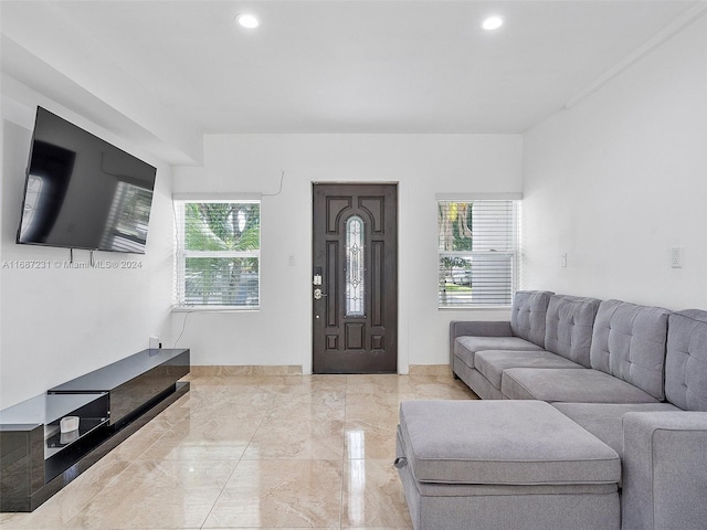 living room with a healthy amount of sunlight