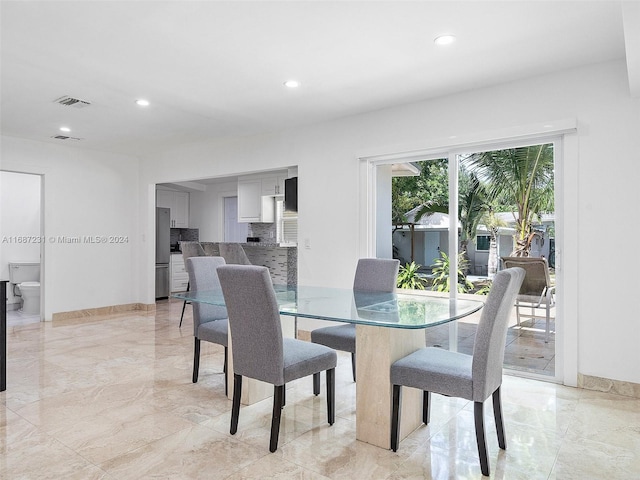 view of dining room