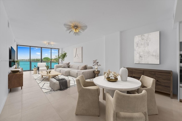 dining room featuring expansive windows