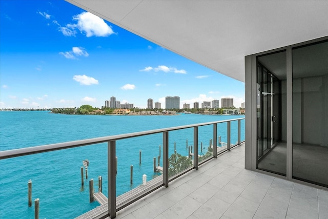 balcony with a water view