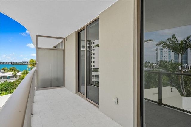 balcony with a water view