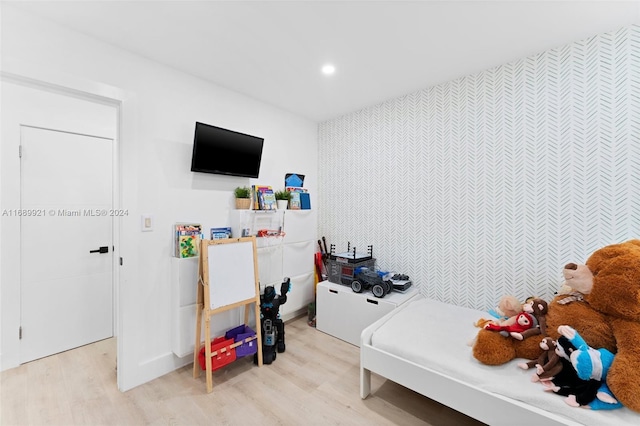 bedroom featuring light hardwood / wood-style flooring