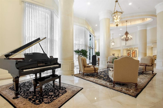 3530 Mystic Pointe Dr Unit 914, Aventura, FL 33180 - community lobby with crown molding, a decorative wall, wainscoting, and recessed lighting
