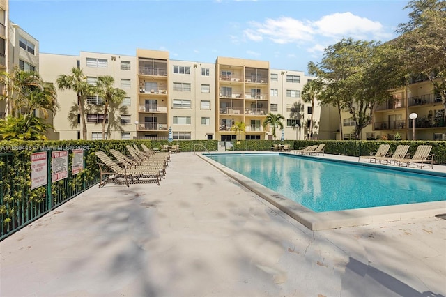 view of pool with a patio area