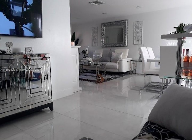 view of tiled living room