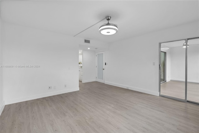 empty room featuring light hardwood / wood-style flooring