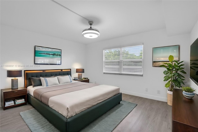 bedroom featuring light hardwood / wood-style floors