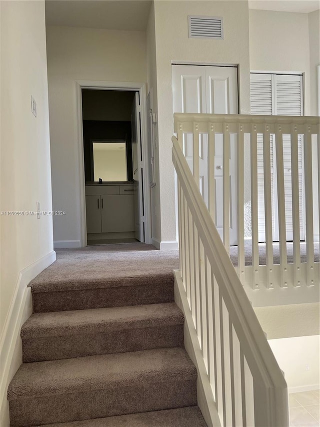 stairs with carpet