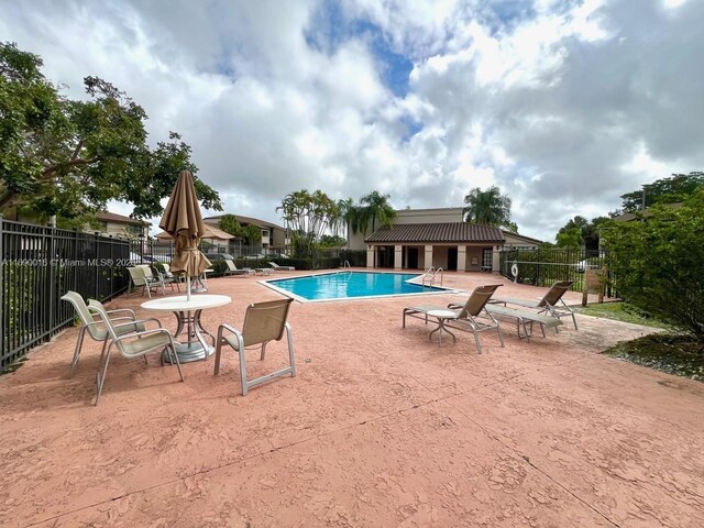 view of pool with a patio area