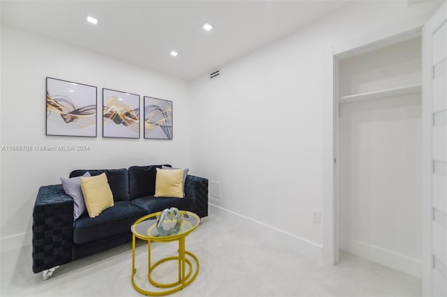 living room featuring carpet flooring