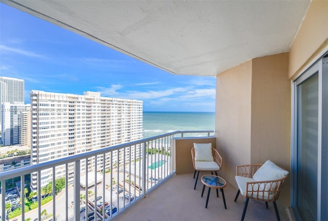 balcony with a water view