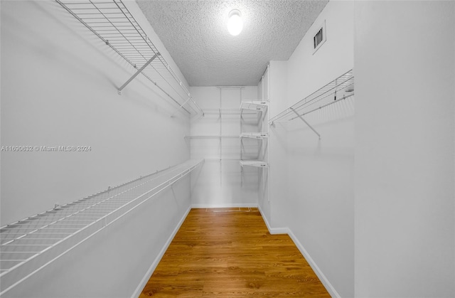 spacious closet with hardwood / wood-style floors