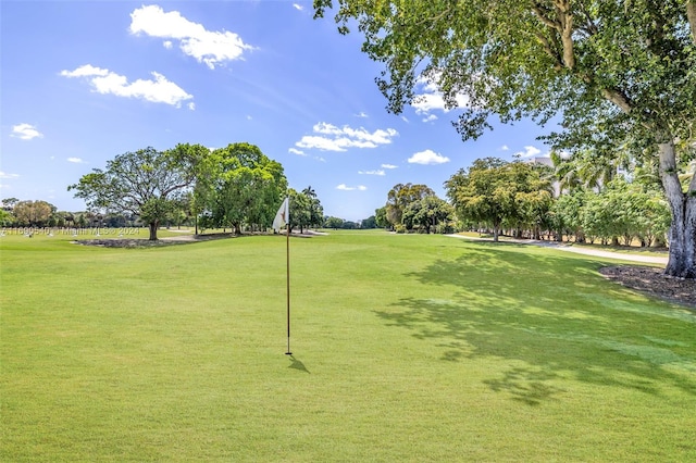 view of property's community with a lawn