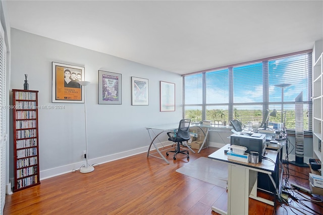 office featuring hardwood / wood-style flooring