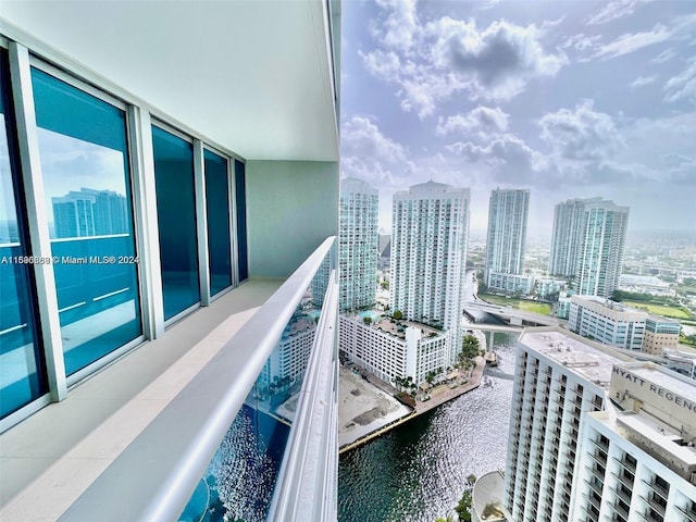 balcony with a water view