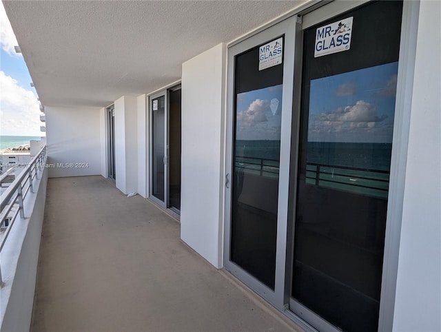 balcony with a water view