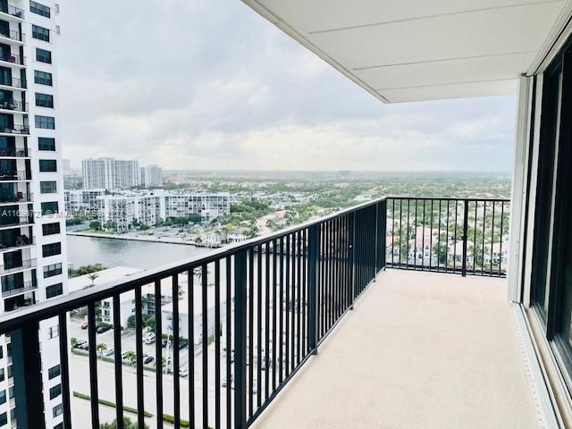 balcony with a water view