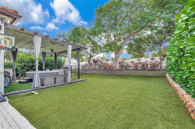 view of yard with an outdoor living space