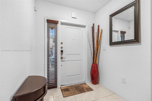 view of tiled foyer entrance