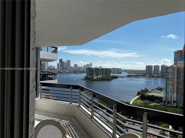 balcony with a water view