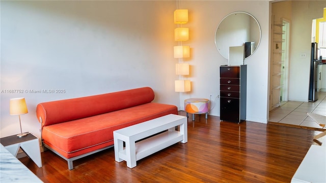 sitting room with wood finished floors