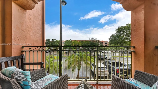 balcony with a water view