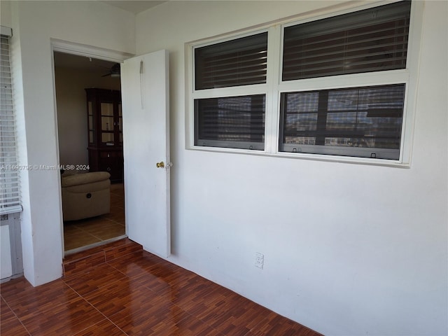 exterior space featuring dark wood-type flooring