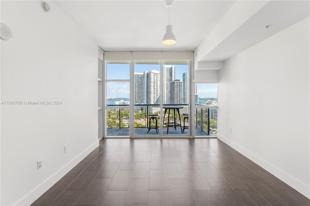 empty room featuring dark hardwood / wood-style floors