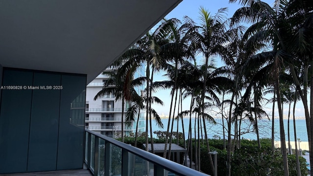 balcony with a water view