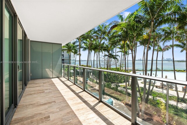 balcony with a water view
