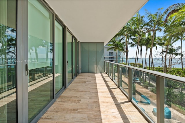 balcony with a water view
