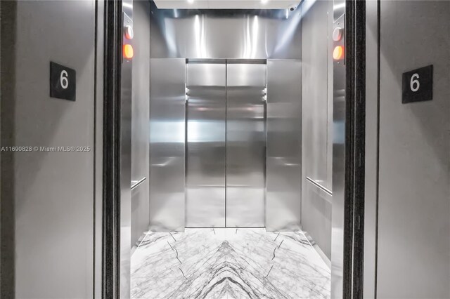 interior details with elevator