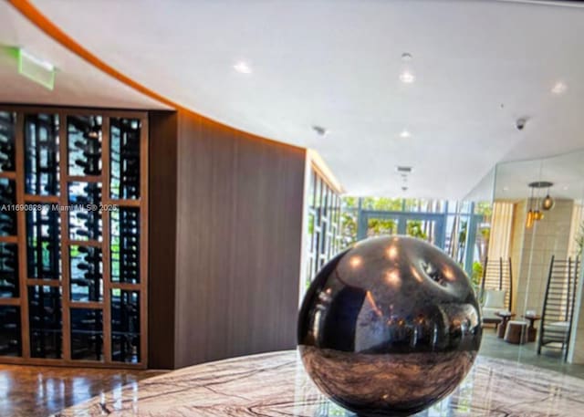 wine cellar with wooden walls