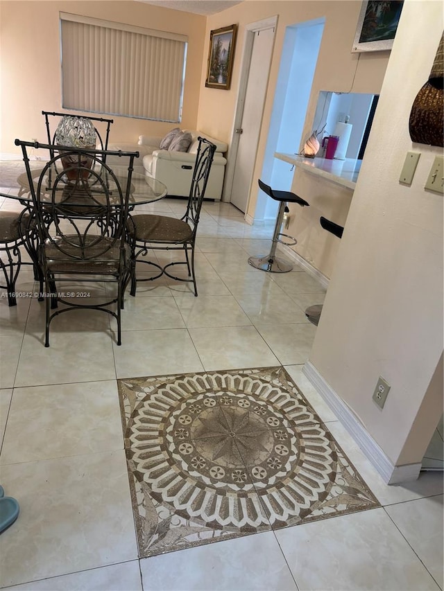 view of tiled dining room