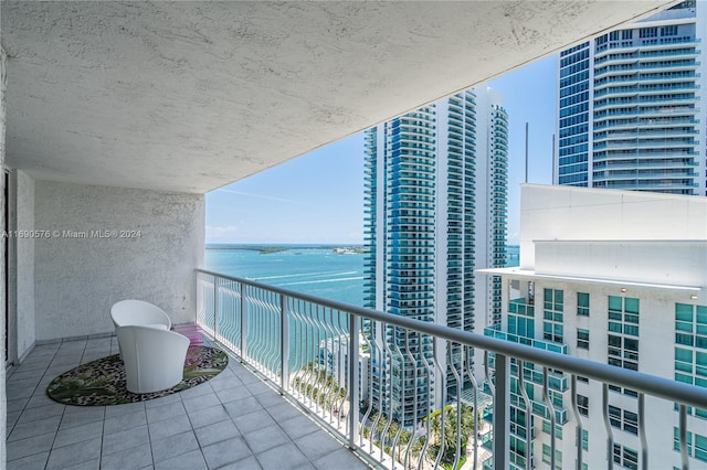 balcony with a water view