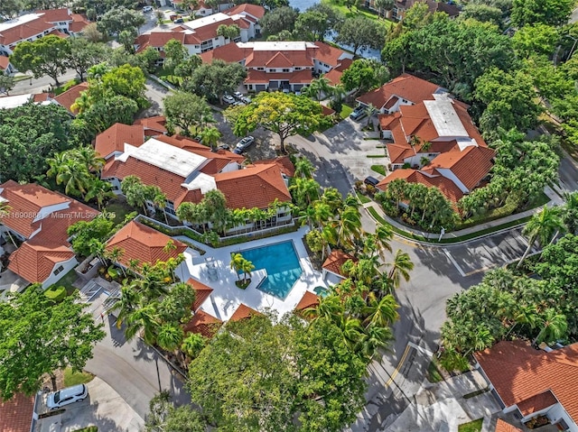 drone / aerial view with a residential view