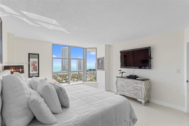 bedroom with a textured ceiling