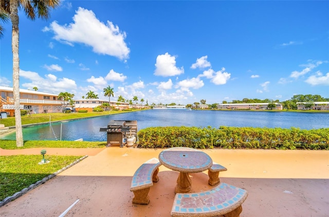 surrounding community featuring a water view